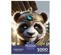 Rompecabezas para Adultos 1000 Piezas Panda Warrior Armor Statue Rompecabezas para Adultos Juguetes DIY Análisis Y Lógica Diversión En Casa Actividades, 52x38cm/1000pcs