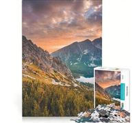 Rompecabezas para Adultos 1000 Piezas Panorama de la Puesta de Sol en los Altos Tatras Juegos Divertidos para ejercitar la Mente y Las Manos y Fortalecer el Amor en Pareja 50x75cm