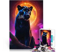 Rompecabezas para Adultos 1000 Piezas Pantera Negra Juego Familiar para aliviar el estrés: desafío difícil Buen Regalo 38x26cm