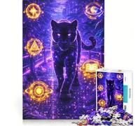Rompecabezas para Adultos 1000 Piezas Pantera neón en la Jungla Juegos Divertidos Entrena tu Cerebro y Tus Manos fortalece el Amor Entre Parejas 38x52cm