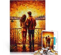 Rompecabezas para Adultos 1000 Piezas Pareja al Atardecer en la Ciudad Difícil Difícil Actividades Divertidas en casa, Regalos de cumpleaños, Regalos de Viaje, 75x50cm