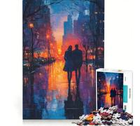 Rompecabezas para Adultos: 1000 Piezas Pareja paseando al Atardecer en la Ciudad Juego de ingenio Interacción Entre Padres e Hijos Fortalece el Amor Entre Parejas 50x75cm