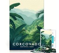 Rompecabezas para Adultos,1000 Piezas,Parque Nacional Corcovado,Póster,Corte Suave,Arte,Juego Creativo para el Cerebro,Diversión para el Tiempo Libre,Regalo Tranquilo de Navidad (38x26cm)