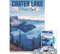 Rompecabezas para Adultos, 1000 Piezas, Parque Nacional Crater Lake, Juego Familiar, decoración del hogar, con Piezas de Formas aleatorias Que encajan Perfectamente 38x52cm