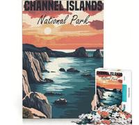 Rompecabezas para Adultos, 1000 Piezas, Parque Nacional de Las Islas del Canal, Póster, Juegos Divertidos, Desestresante Intelectual, Fortalece el Amor Entre Parejas 38x26cm