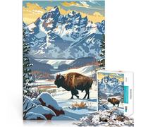 Rompecabezas para Adultos 1000 Piezas Parque Nacional de Yellowstone en Invierno Juego Intelectual Mejorar el Amor Entre Parejas 75x50cm