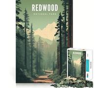 Rompecabezas para Adultos,1000 Piezas,Parque Nacional Redwood,Corte Suave,Arte,Juego Creativo para el Cerebro,diversión para el Tiempo Libre, Tranquilo (50x75cm)