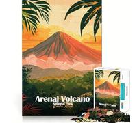 Rompecabezas para Adultos,1000 Piezas,Parque Nacional Volcán Arenal,Costa Rica Juego de ingenio Suave y Divertido Juguete para desarrollar la Mente Ideal para Jugar en Cualquier Momento Regalo
