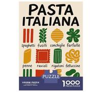 Rompecabezas para Adultos 1000 Piezas Pasta Italiana Types Illustration Rompecabezas para Adultos Juguete Decoración De Pared Patrón De Ensamblaje Actividades Divertidas En Casa 38x26cm/1000pcs