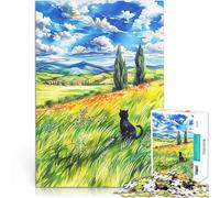 Rompecabezas para Adultos 1000 Piezas Pastos Verdes Juguetes educativos de Aprendizaje Juegos Familiares Regalo de cumpleaños, Regalos 38x26cm