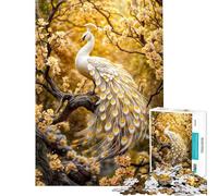 Rompecabezas para Adultos 1000 Piezas Pavo Real majestuoso en Flor Rompecabezas para Adultos Juguetes DIY Desafío difícil Oferta Regalos para Toda la Familia (Tamaño 38x26cm)