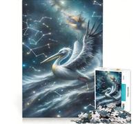 Rompecabezas para Adultos 1000 Piezas Pelícano Estrellado a la Deriva Juegos Divertidos Entrena tu Cerebro y Tus Manos fortalece el Amor Entre Parejas 50x75cm