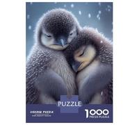Rompecabezas para Adultos 1000 Piezas Penguin Cuddle Rompecabezas Juegos Divertidos Vacaciones En Casa Matar El Tiempo Oferta como Regalos para Toda La Familia 38x26cm/1000pcs