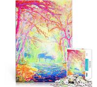 Rompecabezas para Adultos 1000 Piezas Perdido en el Bosque Juguetes Juegos Educativos Antiestrés Toda la Familia. 52x38cm