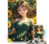 Rompecabezas para Adultos 1000 Piezas Perdido en el sueño del Girasol Juego desafiante con Piezas de Formas aleatorias Que se entrelazan Completamente 52x38cm