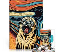 Rompecabezas para Adultos 1000 Piezas Perro asustado Ayuda al Cerebro a ejercitar Juguetes adictivos para Cultivar la Paciencia. Ideas de Regalos 75x50cm