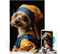 Rompecabezas para Adultos 1000 Piezas Perro como la Joven de la Perla Juego Educativo Familiar Toda la Familia. 75x50cm