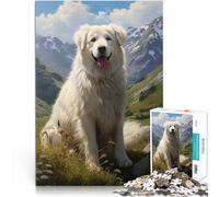 Rompecabezas para Adultos 1000 Piezas Perro de montaña de los Pirineos Juegos educativos con Piezas de Formas aleatorias Que se entrelazan Completamente 38x26cm
