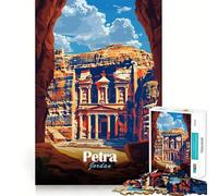 Rompecabezas para Adultos,1000 Piezas,Petra,Jordania,póster de Viaje,Arte de Corte Suave,Juego Creativo para el Cerebro,diversión para el Tiempo Libre,Regalo Tranquilo de Navidad (50x75cm)