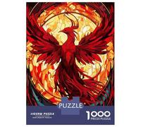 Rompecabezas para Adultos 1000 Piezas Phoenix Stained Glass Rompecabezas Juegos Relajantes Corte De Precisión Cumpleaños Y Navidad 38x26cm/1000pcs