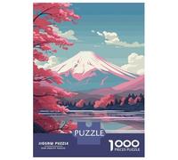 Rompecabezas para Adultos 1000 Piezas Pink Mount Fuji Sakura Rompecabezas para Adultos Juegos Divertidos Corte De Precisión Cumpleaños 38x26cm/1000pcs
