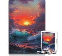Rompecabezas para Adultos, 1000 Piezas, Pintura Abstracta de Atardecer en el océano, Juguetes educativos, decoración de Pared, Regalos de Amigo Secreto, tamaño 38x26cm
