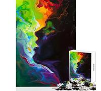 Rompecabezas para Adultos 1000 Piezas Pintura Abstracta de Perfil Juguete Educativo Regalo de cumpleaños Juego práctico con póster a Juego y Hoja de Trivia tamaño 50x75cm