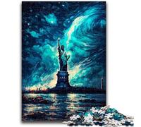 Rompecabezas para Adultos, 1000 Piezas, Pintura al óleo de la Estatua de la Libertad, Juegos educativos, decoración del hogar, Juego Educativo para cumpleaños y Navidad, 26x38cm