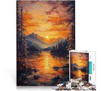 Rompecabezas para Adultos 1000 Piezas Pintura al óleo de la Naturaleza al Atardecer Juego desafiante Juego de desafío único 75x50cm