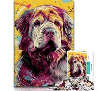 Rompecabezas para Adultos 1000 Piezas Pintura al óleo de Perro Rompecabezas para Adultos Alivio del estrés Vacaciones en casa Matar el Tiempo decoración del hogar Juguetes de 75x50cm