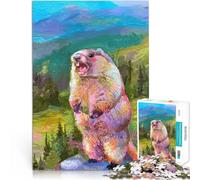 Rompecabezas para Adultos 1000 Piezas Pintura de marmota Vibrante Juguetes educativos de Aprendizaje Regalo de cumpleaños, Regalos 75x50cm