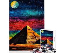 Rompecabezas para Adultos 1000 Piezas Pirámide bajo el Cielo Nocturno Decoración del hogar Juguetes Regalos Ideas Juego práctico Colección de Artistas Bellas Artes tamaño 38x26cm