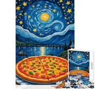 Rompecabezas para Adultos 1000 Piezas Pizza Noche Estrellada Decoración del hogar Juguetes Regalo para cumpleaños Juegos Familiares Actividades Divertidas en casa tamaño 50x75cm