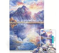 Rompecabezas para Adultos 1000 Piezas Placer en la montaña al Atardecer Juegos Divertidos Entrena tu Cerebro y Tus Manos fortalece el Amor Entre Parejas 38x26cm