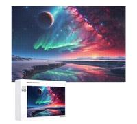 Rompecabezas para adultos, 1000 piezas, planeta alienígena, aurora, reflexiones, rompecabezas para adultos, desafío difícil, ideal como regalo, 1000 piezas