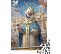 Rompecabezas para Adultos 1000 Piezas Polar Bear Pope A Whimsical Fusion of Religion and Wildlife Rompecabezas Juegos para Relajarse Vacaciones En Casa Matar El Tiempo Actividades Divertidas En Casa