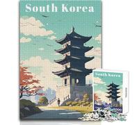 Rompecabezas para Adultos, 1000 Piezas, póster de Viaje de Corea del Sur, Juego Educativo Familiar, Aprendizaje, Gran Regalo, tamaño 38x52cm