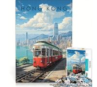 Rompecabezas para Adultos: 1000 Piezas, póster de Viaje de Hong Kong, Juego de ingenio, Interesante para Reducir el estrés, Regalo de Juego desafiante 50x75cm