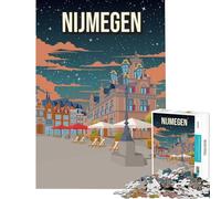 Rompecabezas para Adultos 1000 Piezas póster de Viaje de la Ciudad de Nijmegen Juegos relajantes desafío para la Inteligencia Cerebral Juguetes adictivos Gran Regalo Actividades Familiares (50x75cm)