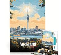 Rompecabezas para Adultos,1000 Piezas,póster del Horizonte de Auckland,Arte de Bordes precisos,Juego de Habilidad Mental,Juego Tranquilo,Regalo de cumpleaños para la Mente (38x26cm)