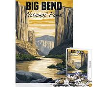 Rompecabezas para Adultos 1000 Piezas póster del Parque Nacional Big Bend Juguetes antiestrés Regalos para Mujeres y Hombres Juegos educativos Actividades Divertidas en casa tamaño 38x52cm