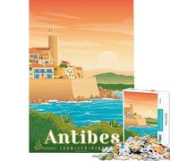 Rompecabezas para Adultos 1000 Piezas pósteres de Viaje de Antibes Juegos relajantes Juguetes Juegos educativos Regalo para cumpleaños Divertido y con Humor (tamaño 38x52cm)