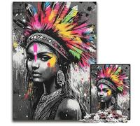 Rompecabezas para Adultos, 1000 Piezas, Princesas Indias, Grafiti, cartón, decoración única para el hogar y Regalos para Mayores de 14 años, 26x38cm