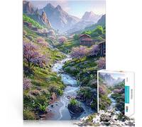 Rompecabezas para Adultos 1000 Piezas Pueblo con paisajes de fantasía Diversión Familiar Cada Pieza es única: un desafiante y Divertido Juego Familiar 38x26cm