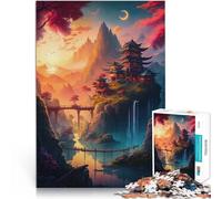 Rompecabezas para Adultos 1000 Piezas Pueblo de fantasía Juguetes Juegos Educativos Antiestrés Juguetes de decoración del hogar 38x26cm