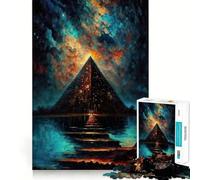Rompecabezas para Adultos 1000 Piezas Puente a la Pirámide Arte de Borde Exacto Juguete de construcción Focus Juego Cozy Time Arte de Pared navideño (50x75cm)