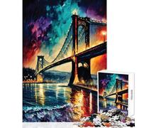 Rompecabezas para Adultos 1000 Piezas Puente del Bósforo Estambul Juguete Decoración de Pared Gran Regalo para Juegos Juego Familiar con póster a Juego y Hoja de Trivia Tamaño 38x52cm
