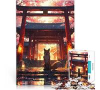 Rompecabezas para Adultos 1000 Piezas Puerta Mística Kitsune Juegos educativos Juguetes de Bricolaje Mejorar el Amor Entre Parejas 52x38cm