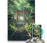 Rompecabezas para Adultos 1000 Piezas Puerta Torii Japonesa Reducción del estrés Interesante Decoración artística del hogar 38x26cm