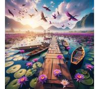 Rompecabezas para Adultos 1000 Piezas Puerto de Wood Bridge Puzzle Adultos,Entretenimiento Creativo Diversión,Decoración Familiar,Regalo para la Relajación